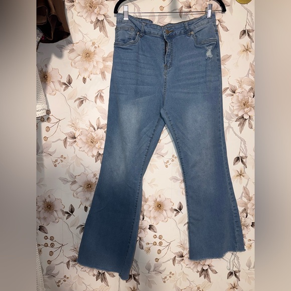 Source Unknown Denim - Light Blue Flare Jeans‎